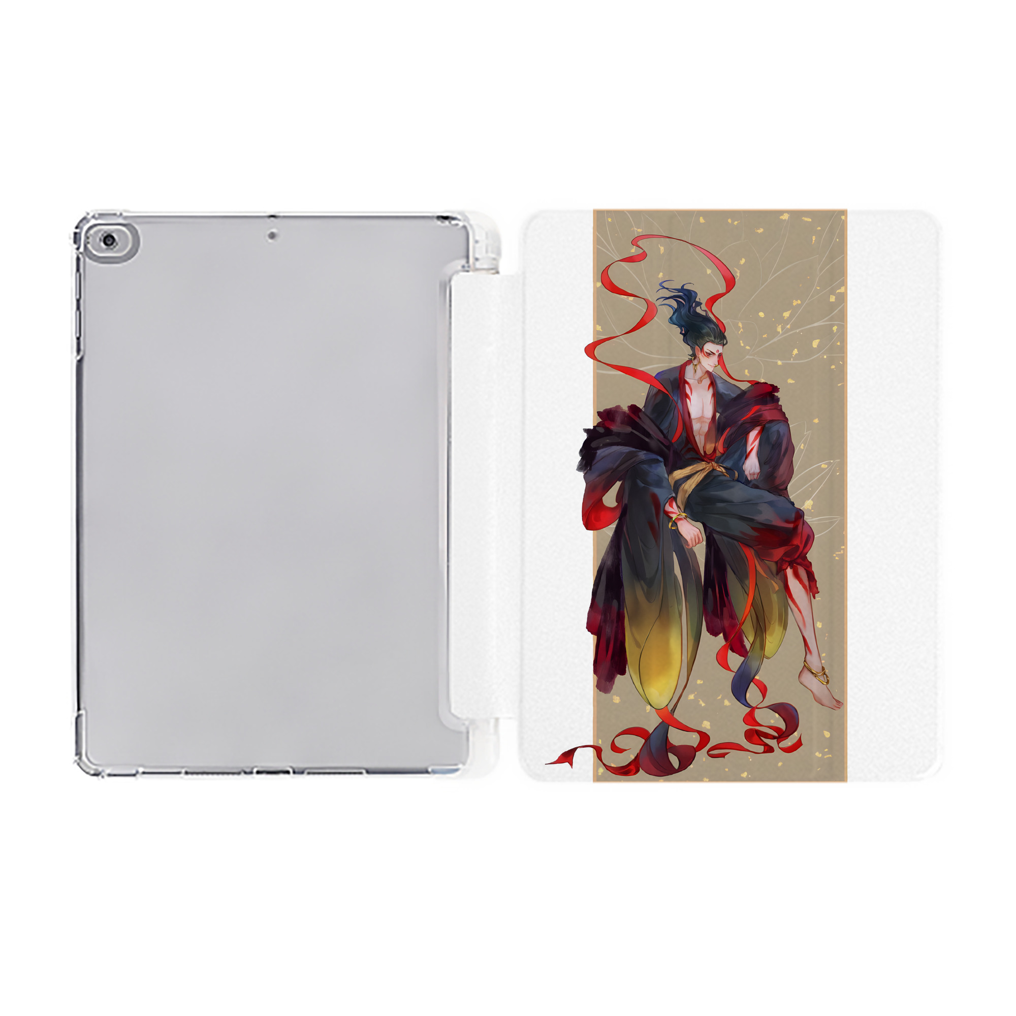 （画像用） Ne Zha 2 ナタ 魔童の大暴れ IPad ケース ペン収納付き 三つ折りスタンド PUレザー×シリコン 対応機種9.5/10.5/10.9インチ